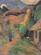 Paul Gauguin Street in Tahiti (mk07) oil painting reproduction